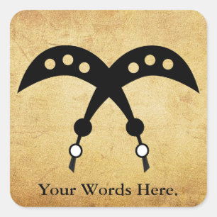 Sticker Carré Symbole d'AKOFENA   Adinkra du courage et de la