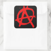 Sticker Carré Symbole d'anarchie rouge grungy (Sac)