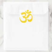 Sticker Carré Symbole d'Aum (or jaune en couleurs) (Sac)