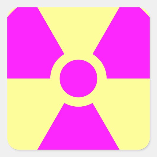 Sticker Carré Symbole d'avertissement de rayonnement (Devant)