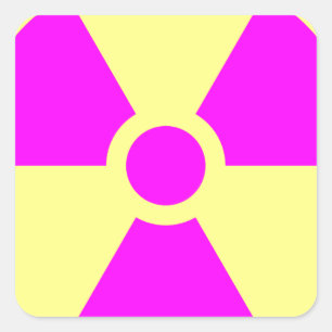 Sticker Carré Symbole d'avertissement de rayonnement