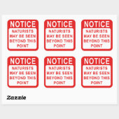 Sticker Carré Symbole de camp/plage naturiste (Feuille)