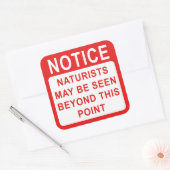 Sticker Carré Symbole de camp/plage naturiste (Enveloppe)