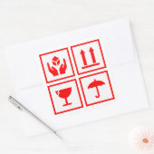 Sticker Carré Symbole de gestion de package rouge (Enveloppe)