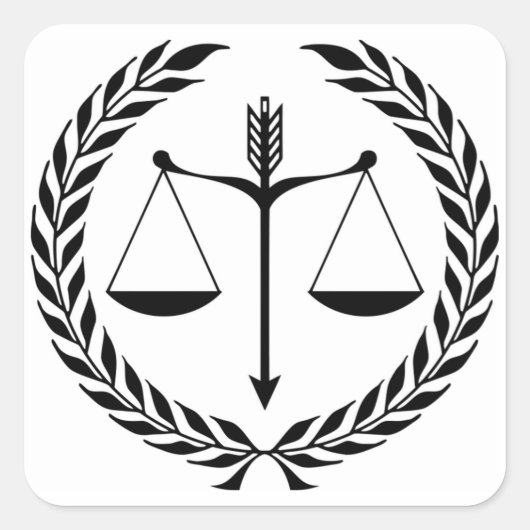 Sticker Carré Symbole de justice (Devant)