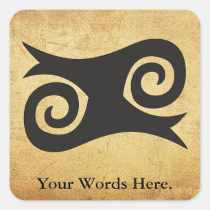 Sticker Carré Symbole de KWATAKYE ATIKO de bravoure et d'audace