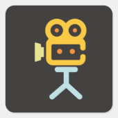 Sticker Carré Symbole de la caméra vidéo (Devant)
