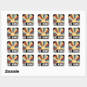 Sticker Carré Symbole de la paix Tie Dye Hippie Be Kind (Feuille)