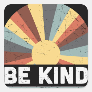 Sticker Carré Symbole de la paix Tie Dye Hippie Be Kind