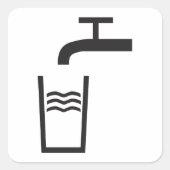 Sticker Carré Symbole de l'eau du robinet (Devant)