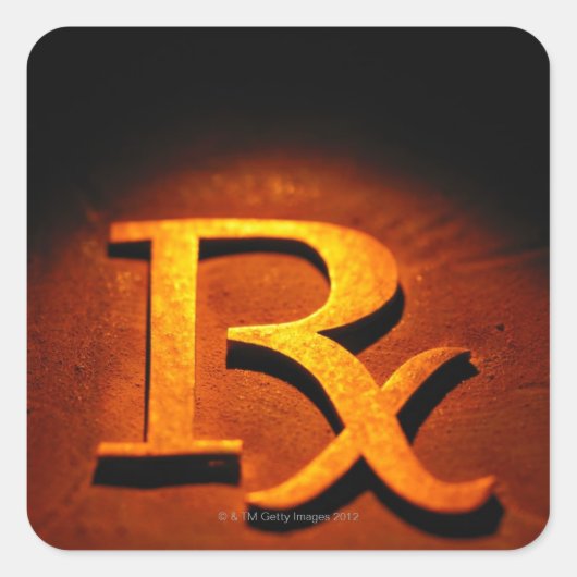 Sticker Carré Symbole de pharmacologie (Devant)