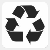 Sticker Carré Symbole de recyclage - Vert (Devant)