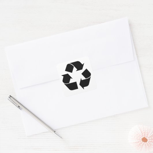 Sticker Carré Symbole de recyclage - Vert (Enveloppe)
