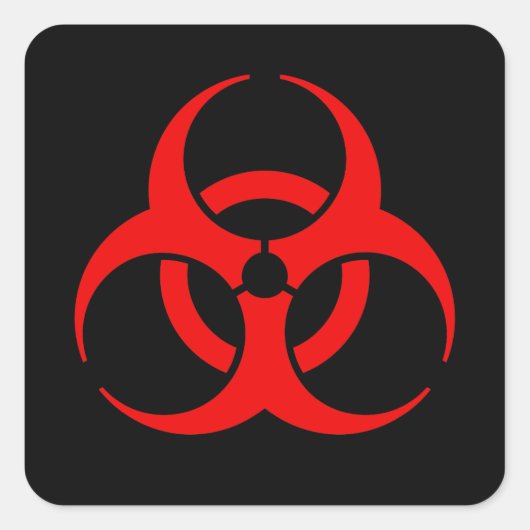 Sticker Carré Symbole de risque biologique (Devant)