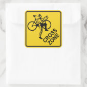 STICKER CARRÉ SYMBOLE DE ROUTE DE LA ZONE CYCLORIQUE (Sac)