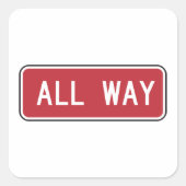 Sticker Carré Symbole de rue Rouge tout-en-long (Devant)