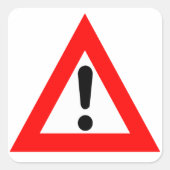 Sticker Carré Symbole du triangle d'attention (Devant)