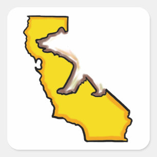 Sticker Carré Symbole étatique de l'ours de Californie autocolla