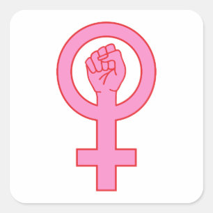 Sticker Carré Symbole féminin à la main