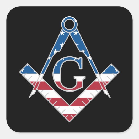 Sticker Carré Symbole Freemasonic des États-Unis (Devant)