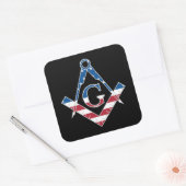 Sticker Carré Symbole Freemasonic des États-Unis (Enveloppe)
