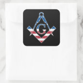 Sticker Carré Symbole Freemasonic des États-Unis (Sac)