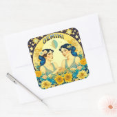Sticker Carré SYMBOLE Horoscope Gemini Twins Celestin (Enveloppe)
