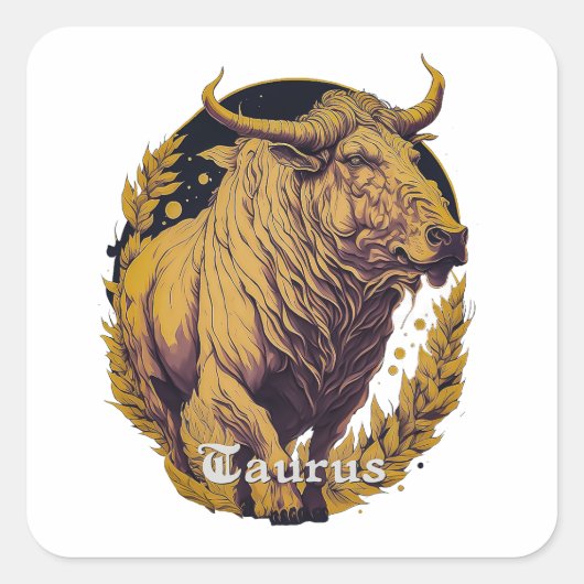 Sticker Carré Symbole Horoscope Taurus (Devant)