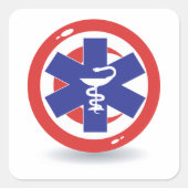 Sticker Carré SYMBOLE Médicale DE Tunisie (Devant)