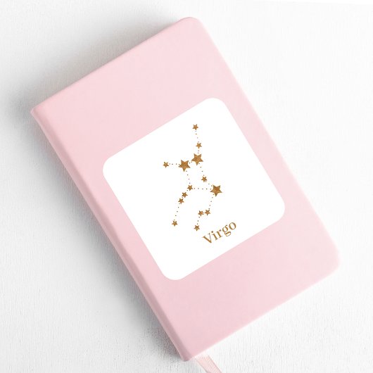 Sticker Carré Symbole moderne Zodiac Gold Virgo | Élément Terre