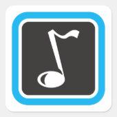 Sticker Carré Symbole musical minimaliste Gras (Devant)