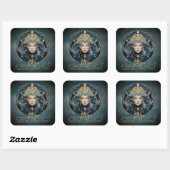 Sticker Carré SYMBOLE NOIR OR Zodiaque Constellation Virgo (Feuille)