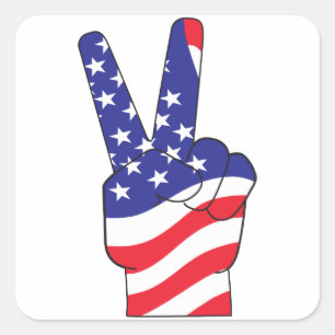 Sticker Carré SYMBOLE Patriotique DE LA PAIX USA