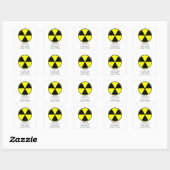 Sticker Carré Symbole radioactif (Feuille)