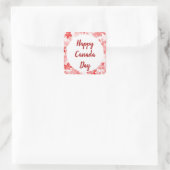 Sticker Carré Symbole Rouge Feuille d'érable Canada Emblème logo (Sac)