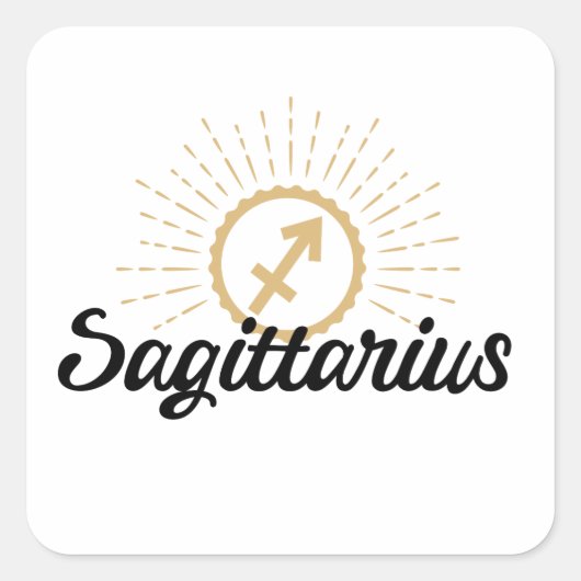 Sticker Carré SYMBOLE Sagittarius Starburst (Devant)