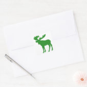 Sticker Carré Symbole simple d'orignal vert (Enveloppe)