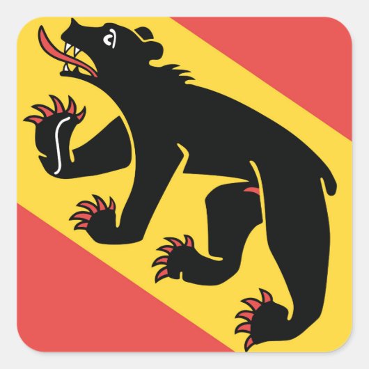 Sticker Carré Symbole suisse du drapeau du canton de Berne (Devant)