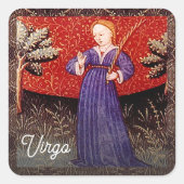 Sticker Carré Symbole Virgin Zodiac fête d'anniversaire (Devant)