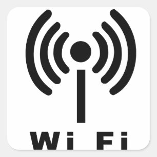 Sticker Carré Symbole Wi Fi