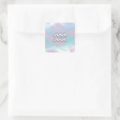 Sticker Carré Symbole Zodiaque Aquarius sur Mère de Pearl Nacre (Sac)