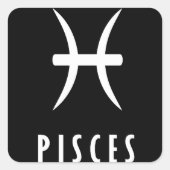 Sticker Carré Symbole zodiaque de Pisces (Devant)