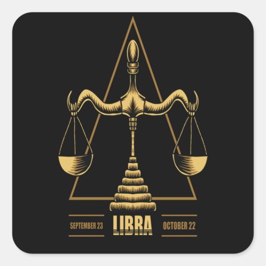 Sticker Carré SYMBOLE Zodiaque Libra (Devant)