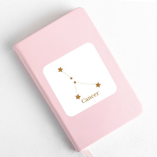 Sticker Carré SYMBOLE Zodiaque moderne Cancer de l'or | Eau de l