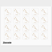Sticker Carré SYMBOLE Zodiaque Moderne Taurus Or | Élément Terre (Feuille)