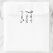 Sticker Carré Symboles de langage des signes (Sac)