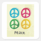 Sticker Carré Symboles de paix (Devant)