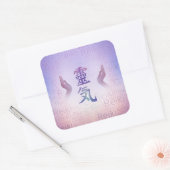 Sticker Carré Symboles de Reiki - pourpre doux (Enveloppe)