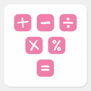 Sticker Carré Symboles mathématiques Signes mathématiques