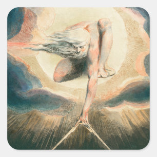 Sticker Carré Symbolisme antique William Blake Earth Compass